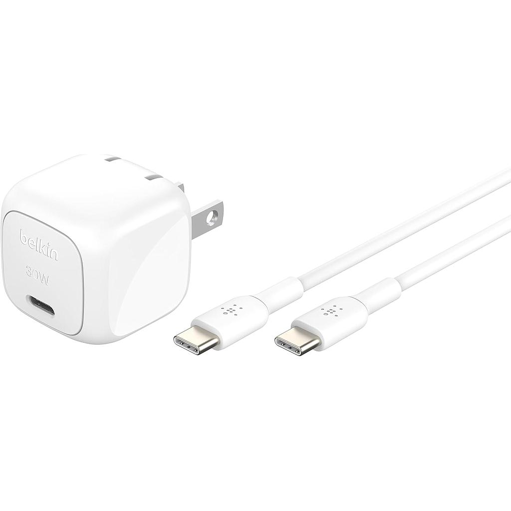 BELKIN CARGADOR 30W + CABLE USB-C A USB-C