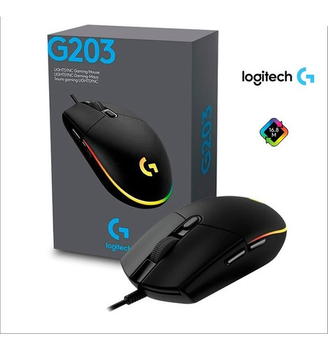 LOGITECH GAMING MOUSE G203 LIGHTSYNC ALAMBRICO