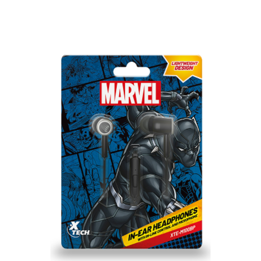 [XTEM100BP] AURICULAR XTECH MARVEL PANTERA NEGRA C/MIC