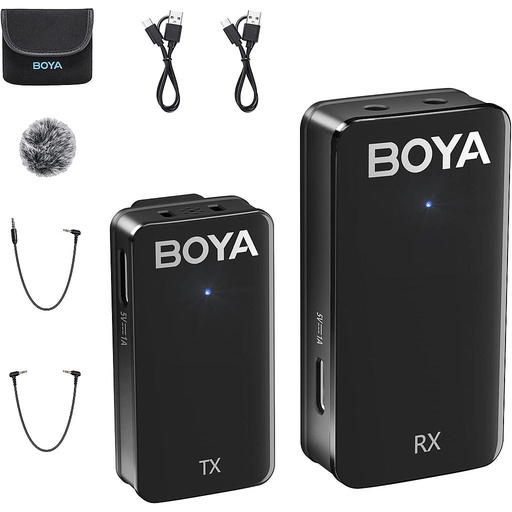 [WMic5-M1] BOYA MICROFONO INALAMBRICO RECARGABLE SALIDA 3.5 TRS Y TRRS