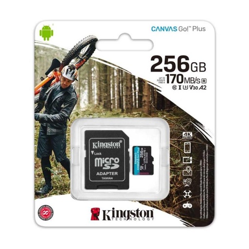 MICRO SD KINGSTON 256GB CANVAS GO PLUS V30