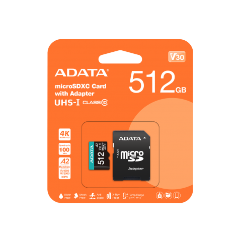 MICRO SD ADATA 512GB PREMIER PRO V30
