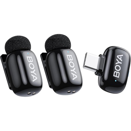 BOYA MINI MICROFONO DOBLE INALAMBRICO TIPO C 